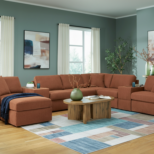 Modmax 5-Piece Double Storage Chaise Sectional with Storage Consoles