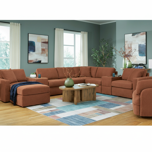 Modmax 6-Piece Sectional with Storage Chaise and Audio Console