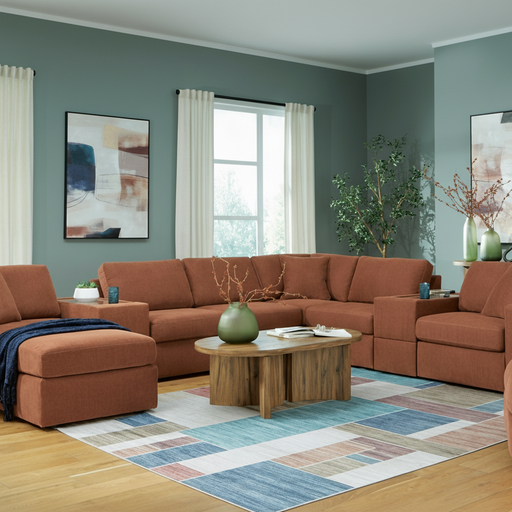 Modmax 6-Piece Sectional with Storage Chaise and Audio Console