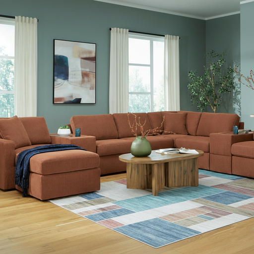 Modmax 8-Piece Double Storage Chaise Sectional with Audio and Storage Consoles