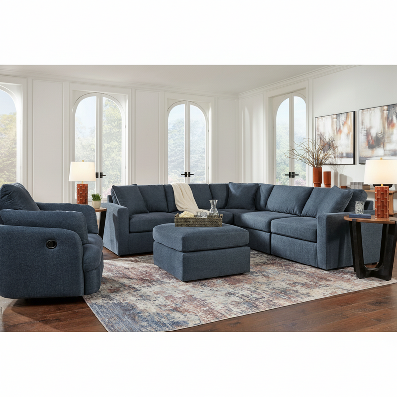 Modmax 8-Piece Double Storage Chaise Sectional with Audio and Storage Consoles