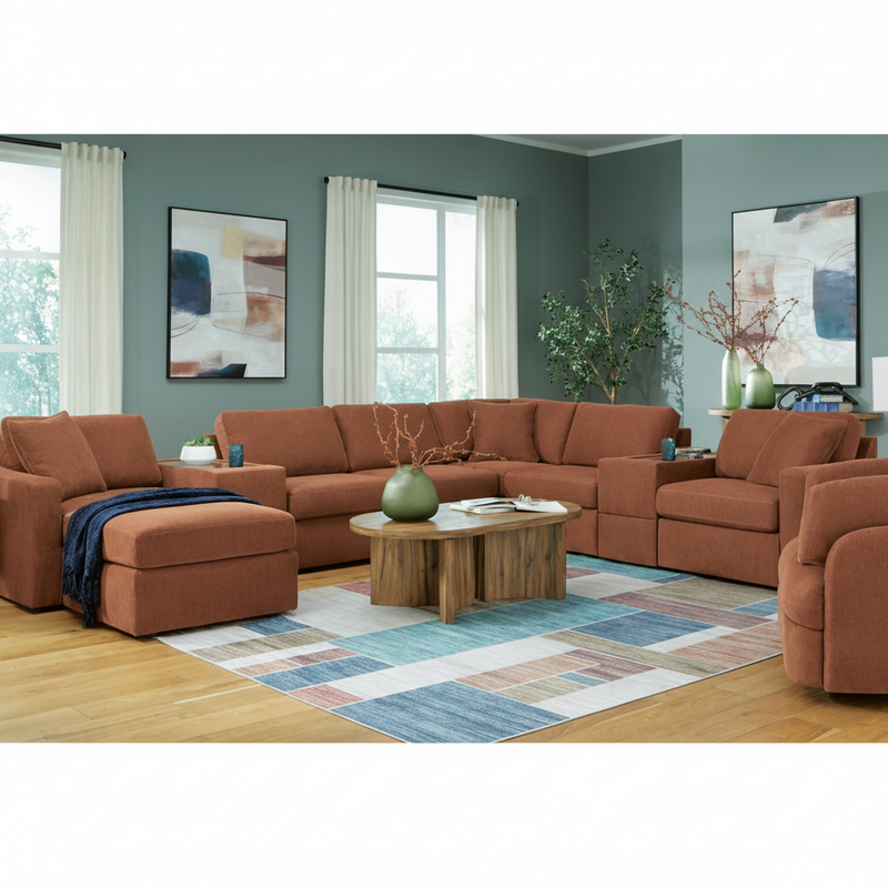 Modmax 8-Piece Sectional with Storage Chaise and Audio Consoles