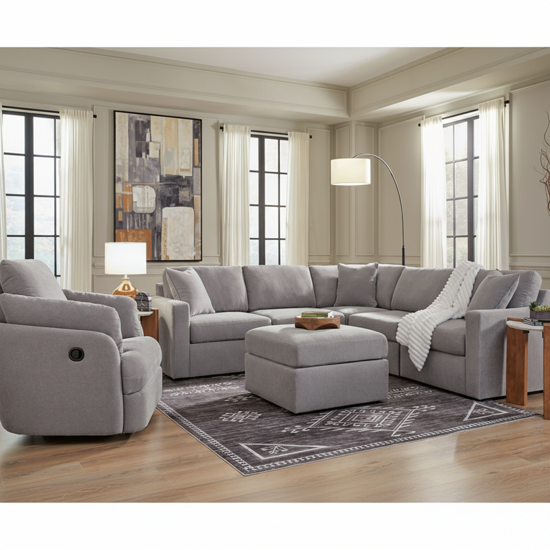 Modmax 8-Piece Sectional with Storage Chaise and Audio Consoles