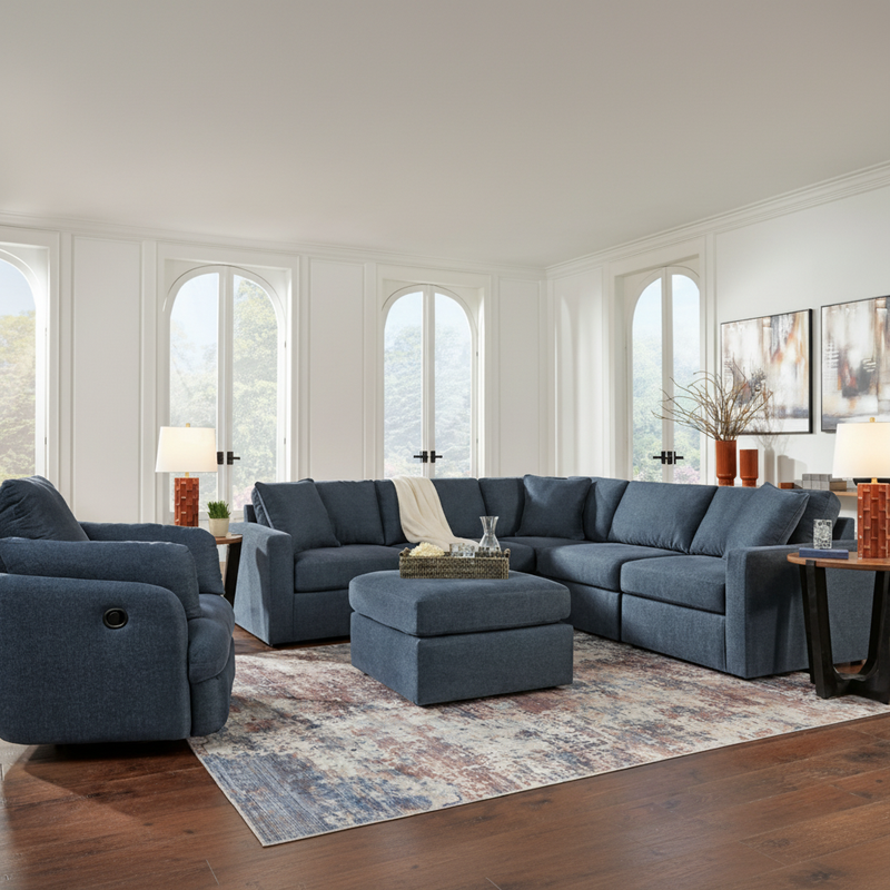 Modmax 8-Piece Sectional with Storage Chaise and Audio Consoles