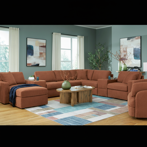 Modmax 8-Piece Sectional with Storage Chaise and Storage Consoles